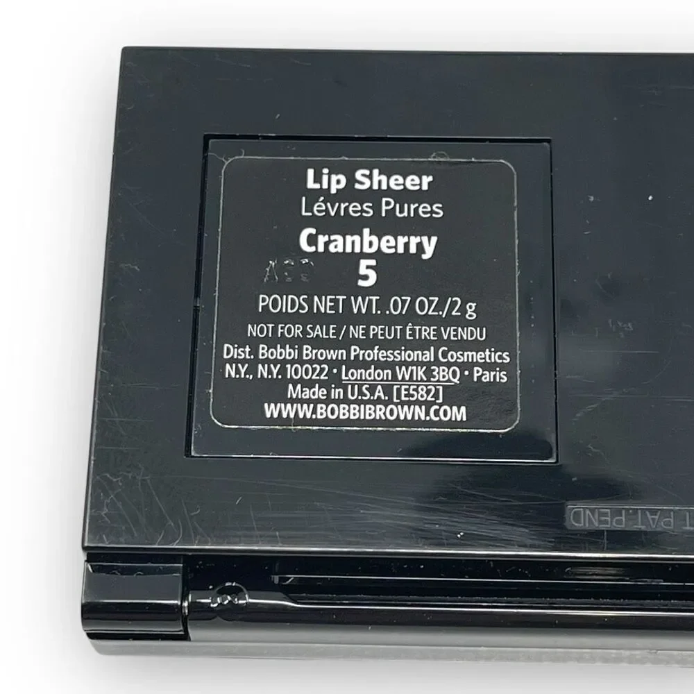 Bobbi Brown Lip Sheer Cranberry 5 & Lip Color Tulle Brown 55 Pot Palette New